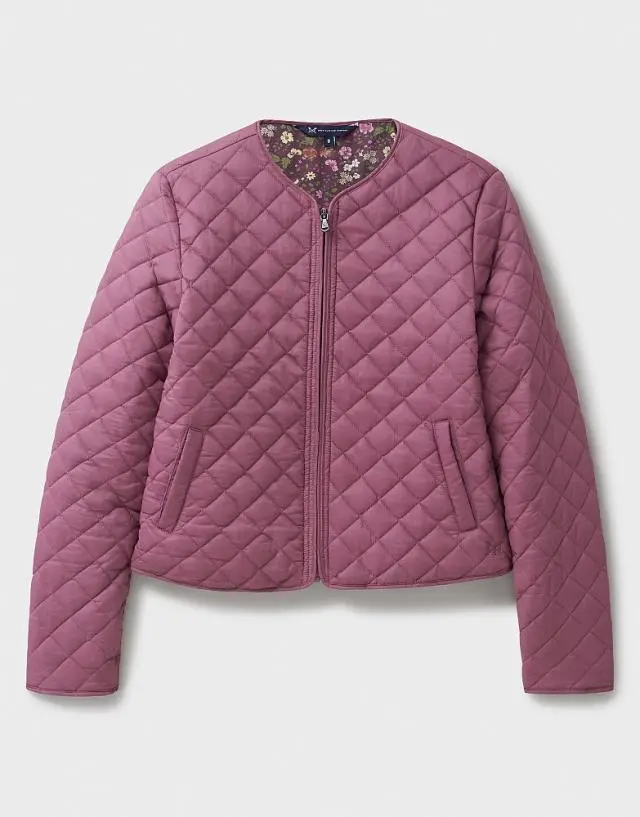 Crew Clothing Quilted Jacket in Rose Ditsy Print