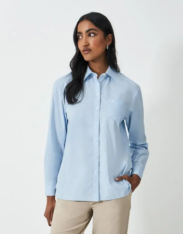 Crew Clothing Cotton Poplin Shirt in Blue