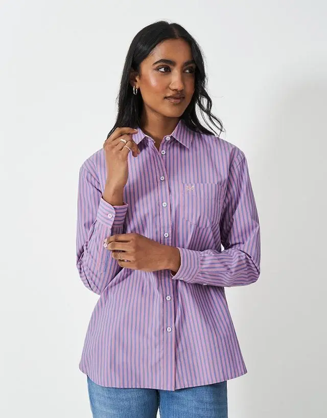 Crew Clothing Cotton Poplin Shirt in Pink and Blue