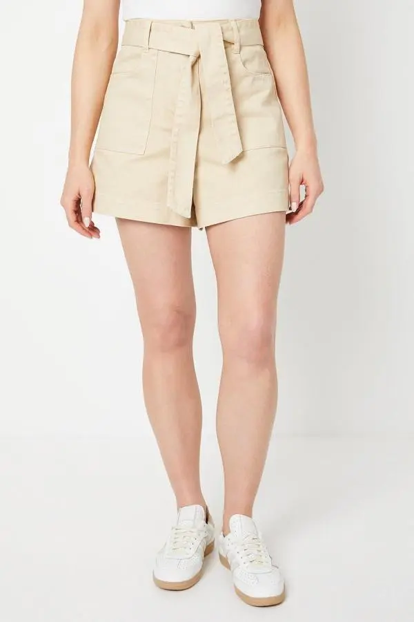 Paperbag Denim Shorts