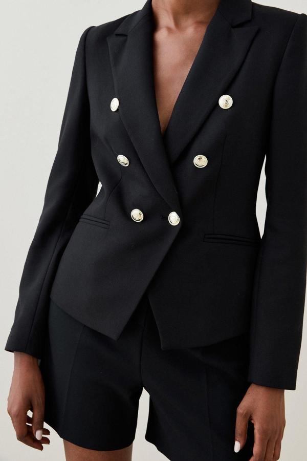 Tailored Button Military Blazer