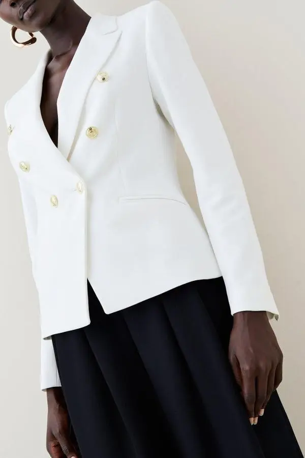 Tailored Button Military Blazer