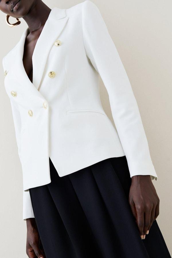 Tailored Button Military Blazer