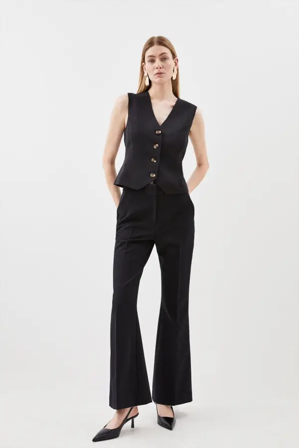 Clean Tailored High Waist Wide Leg Trouser