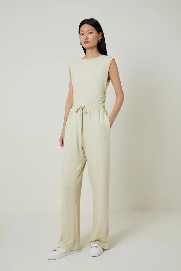 Jersey Wide Leg Jersey Trousers