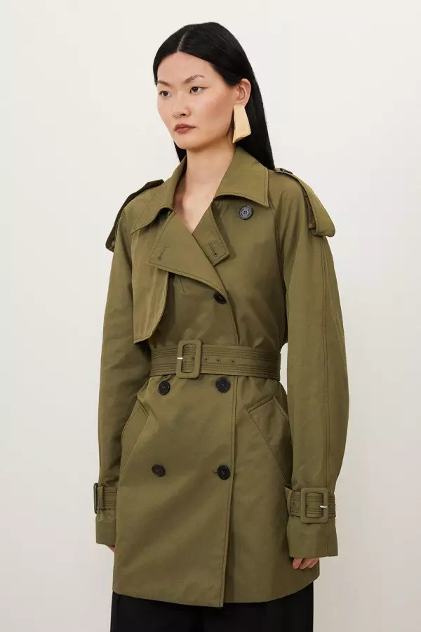 Belted Short Trench Coat