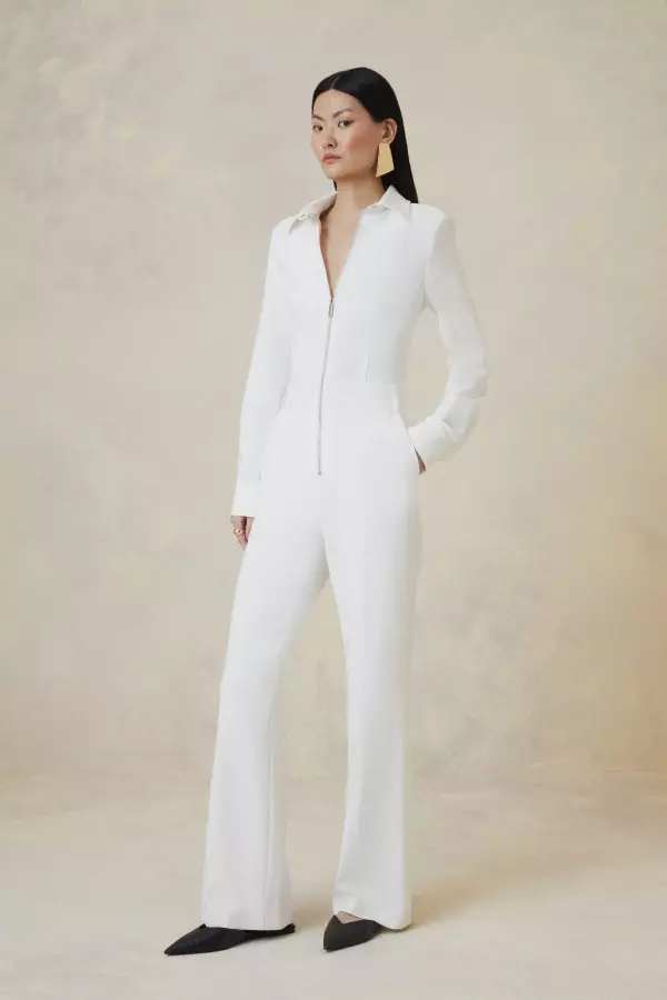 Petite The Founder Compact Stretch Tailored Jumpsuit