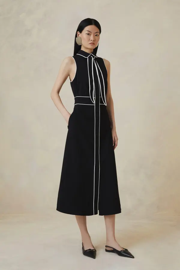 Petite The Founder Contrast Sleeveless Shirt Dress