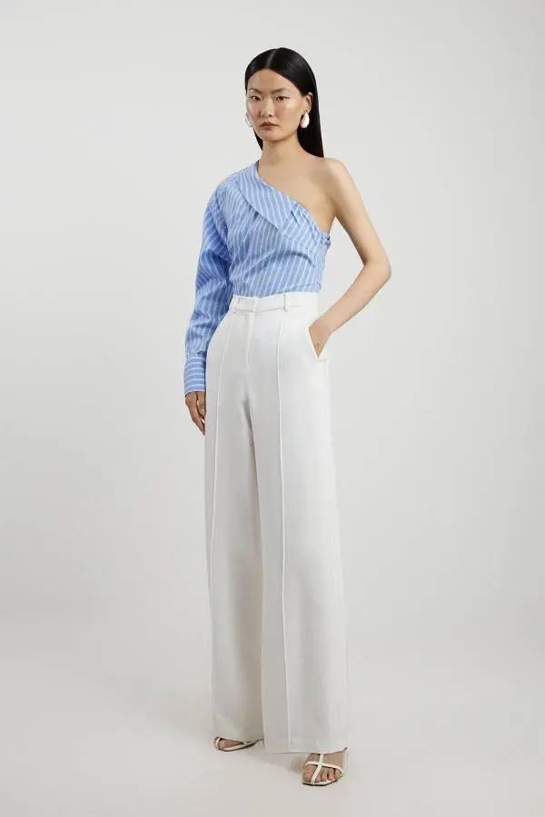 Premium Woven Viscose Crepe Wide Leg Trouser