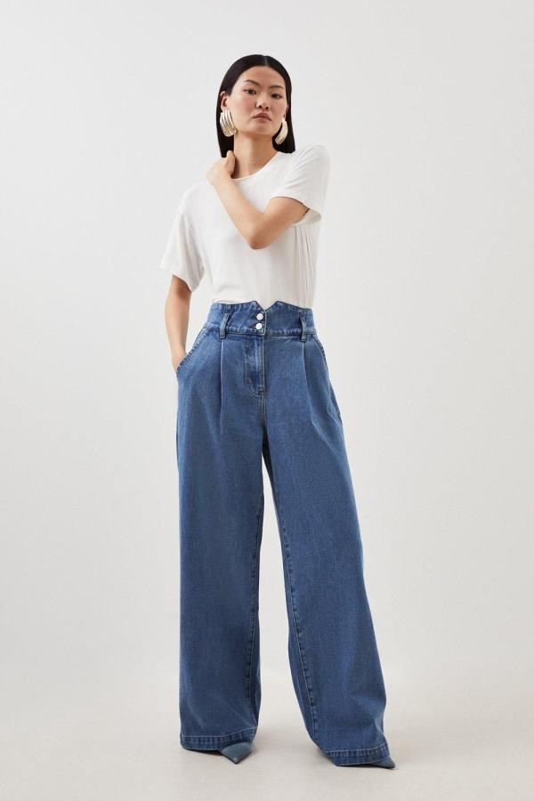 Denim Wide Leg Trousers