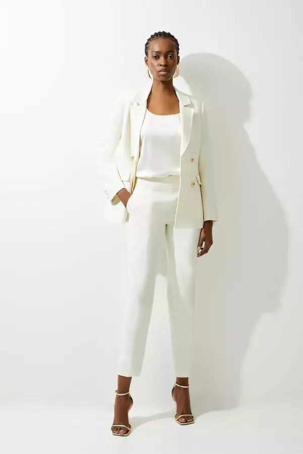 Tall Tailored High Waisted Slim Leg Trousers