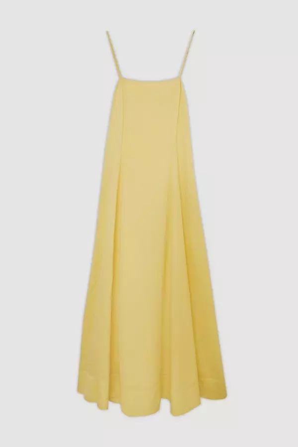Viscose Linen Woven Strappy Maxi Dress
