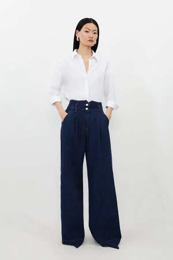 Denim Wide Leg Trousers