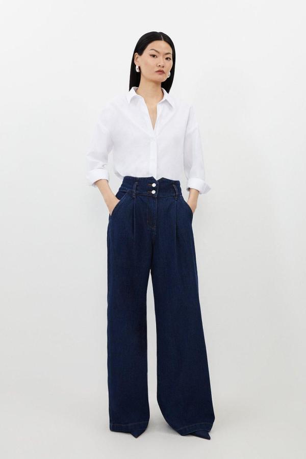 Denim Wide Leg Trousers