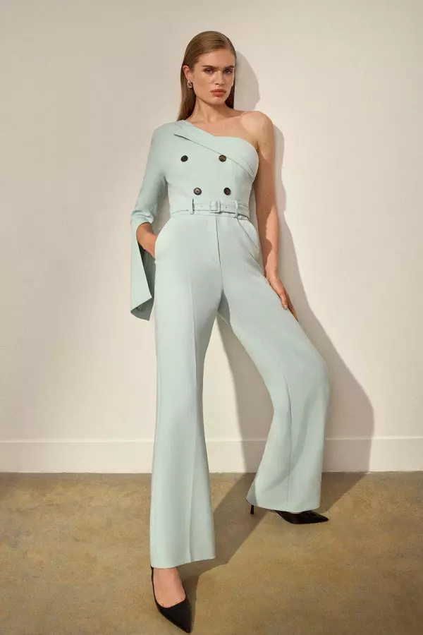 The Founder Compact Stretch One Shoulder Tailored Jumpsuit