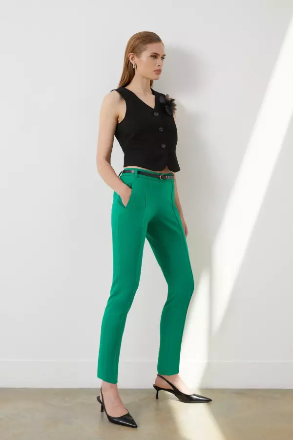 The Founder Petite Compact Stretch Slim Leg Tailored Trousers