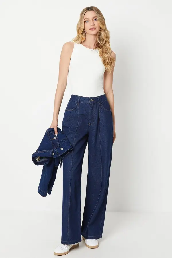 Seam Detail Wide Leg Jean