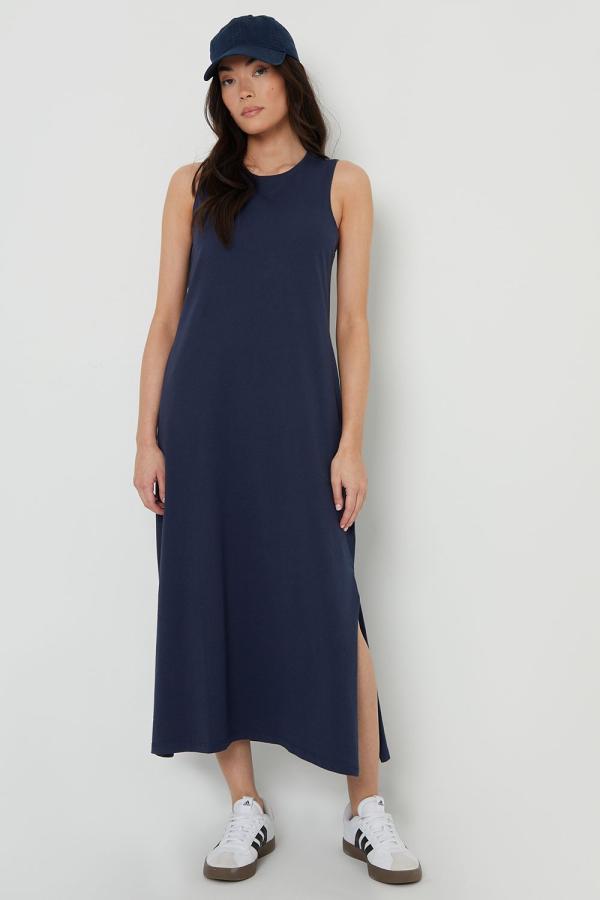 'Sue' Sleeveless Jersey Midi Dress With Pockets