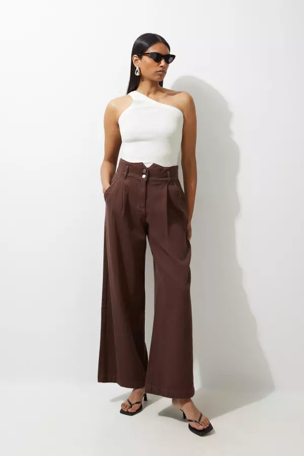 Denim Wide Leg Trousers