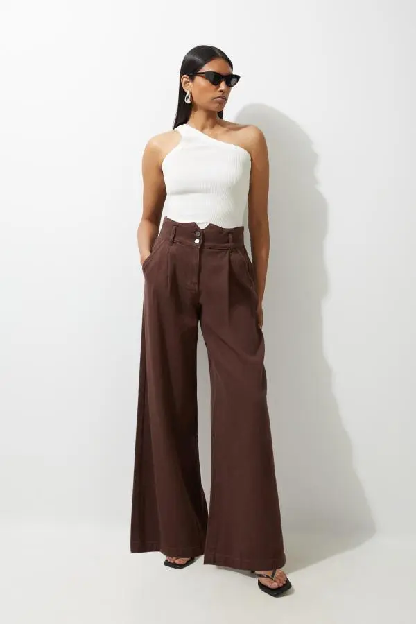 Denim Wide Leg Trousers