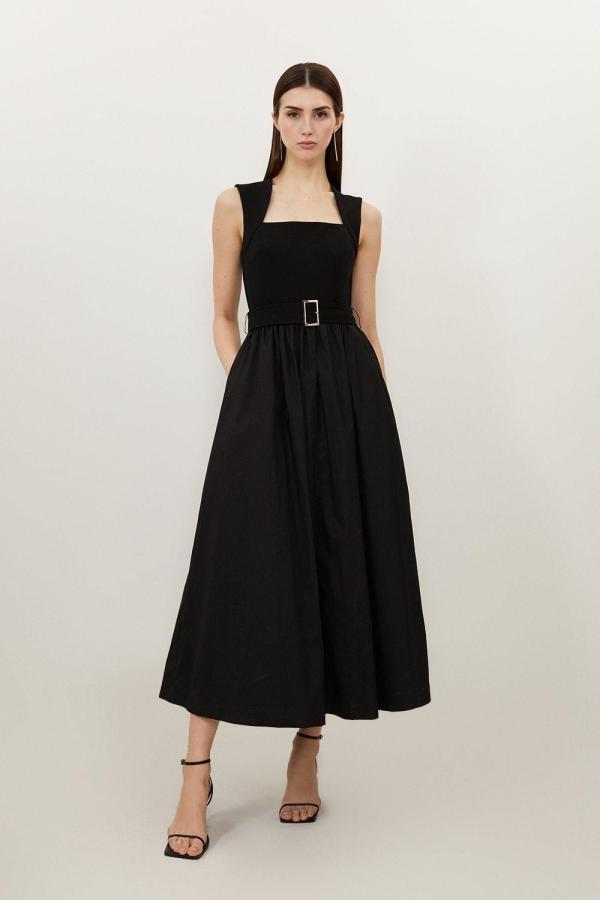 Scoop Neck Jersey Cotton Mix Maxi Dress