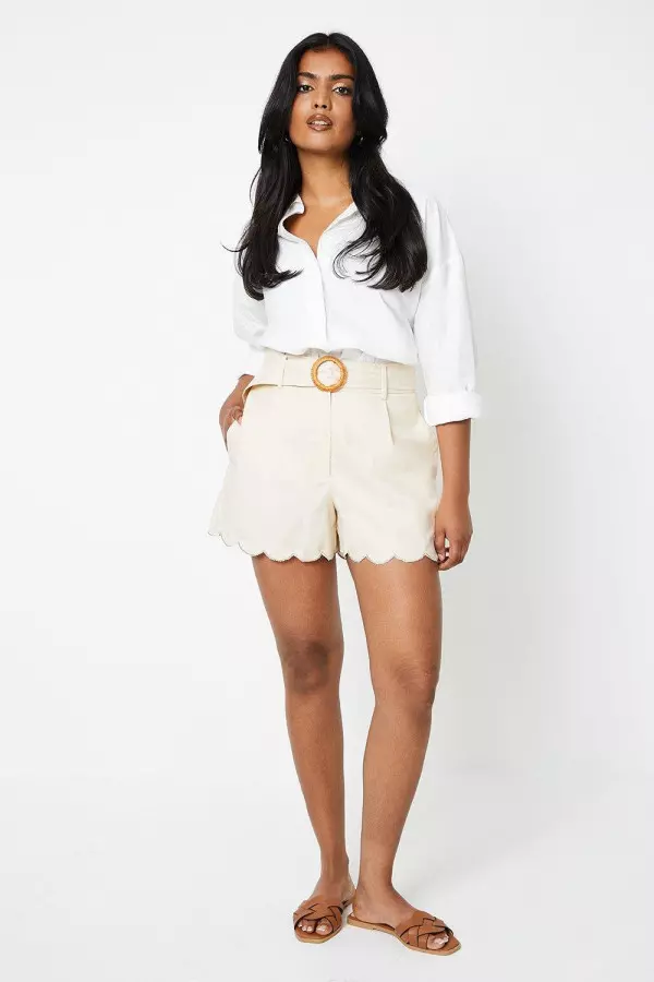 Linen Belted Tailored Shorts