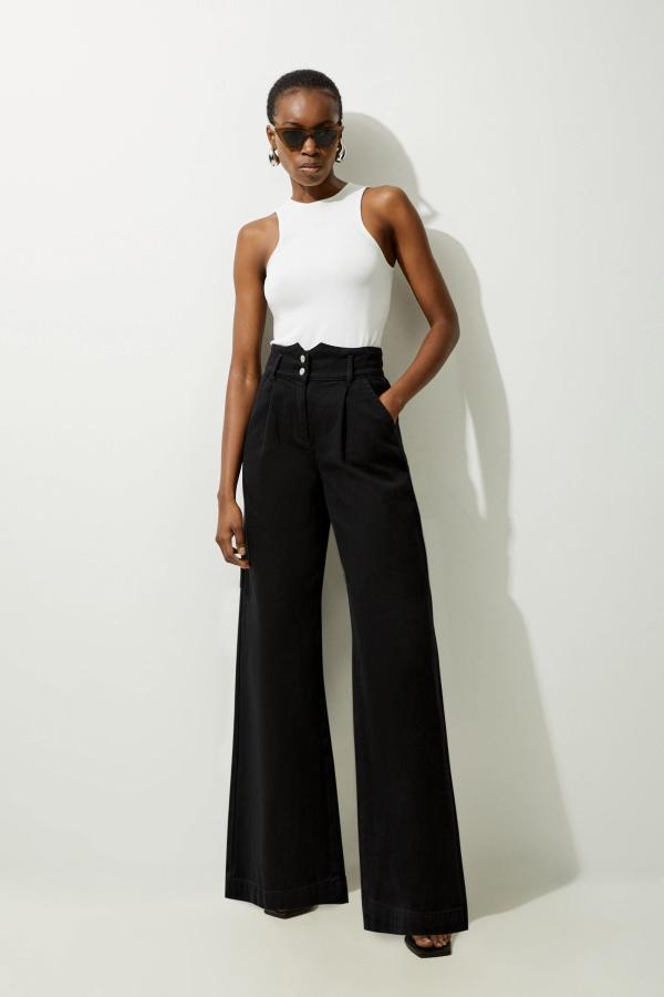 Denim Wide Leg Trousers