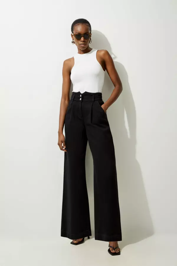 Denim Wide Leg Trousers