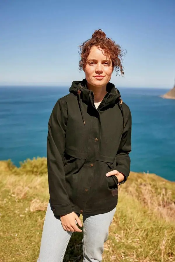 'Padstow' Lightweight Cotton Jacket Stylish Water Resistant Hood Coat