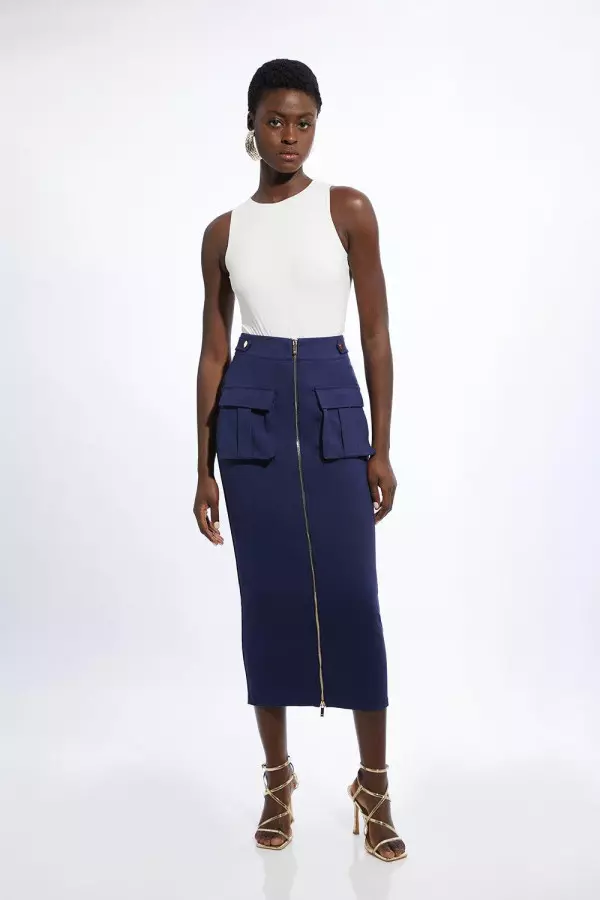 Ponte Hardwear Midi Skirt