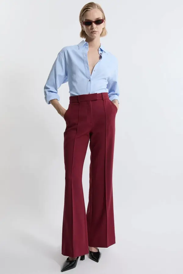 Petite Tailored Stretch Tipped Kick Flare Trousers