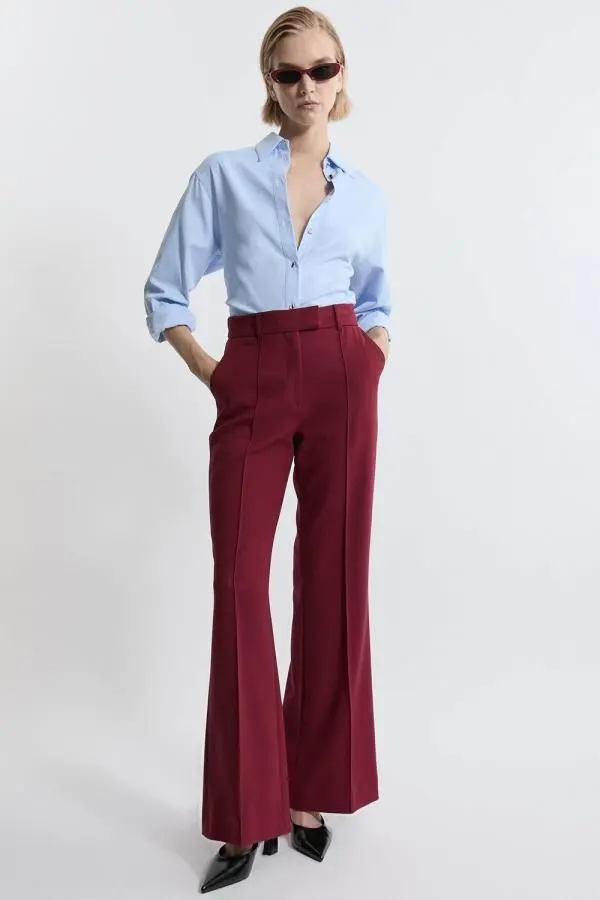 Petite Tailored Stretch Tipped Kick Flare Trousers