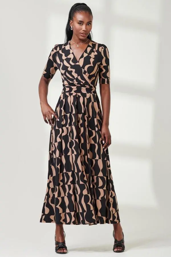 Half Sleeve Jersey Maxi Dress