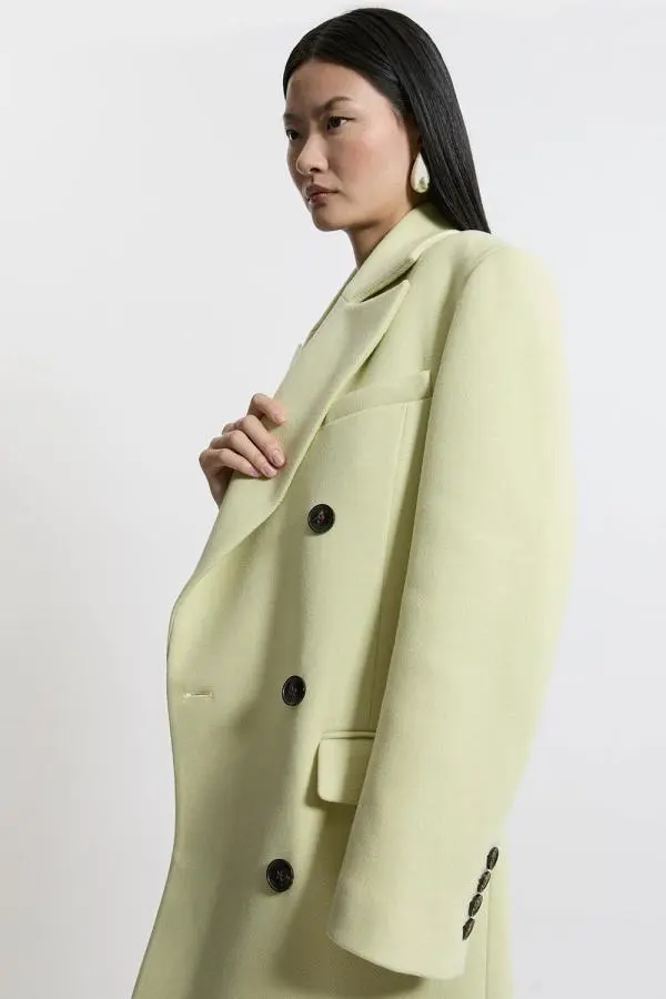 Italian Wool Strong Shoulder Anti Fit Midi Coat