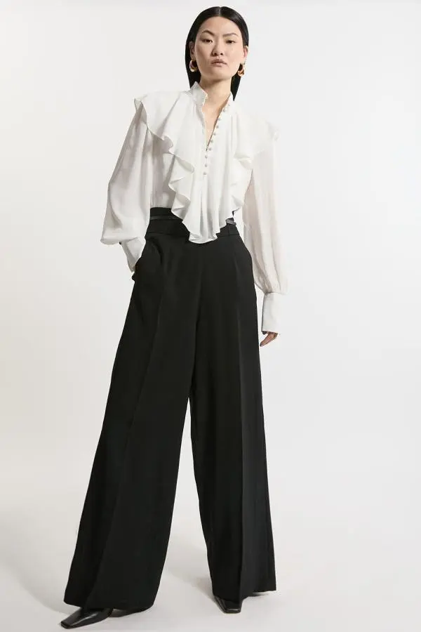 Soft Tailored Wide Leg Tailored Trouser