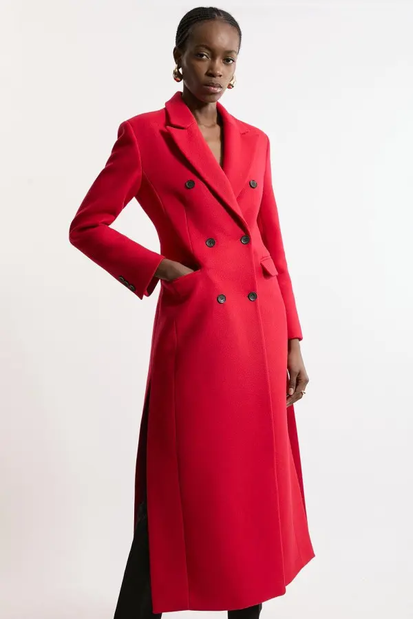 Italian Wool Maxi Double Breasted Tailored Coat