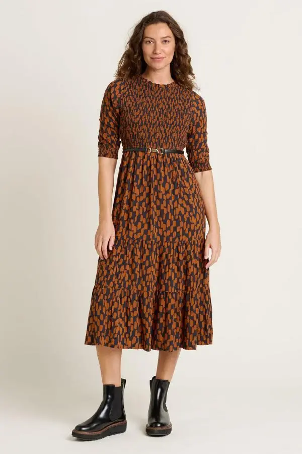 Brush Strokes Midi Dress