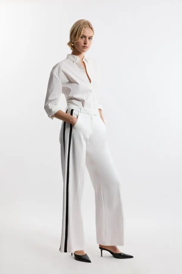 Tailored Stretch Tipped Kick Flare Trousers