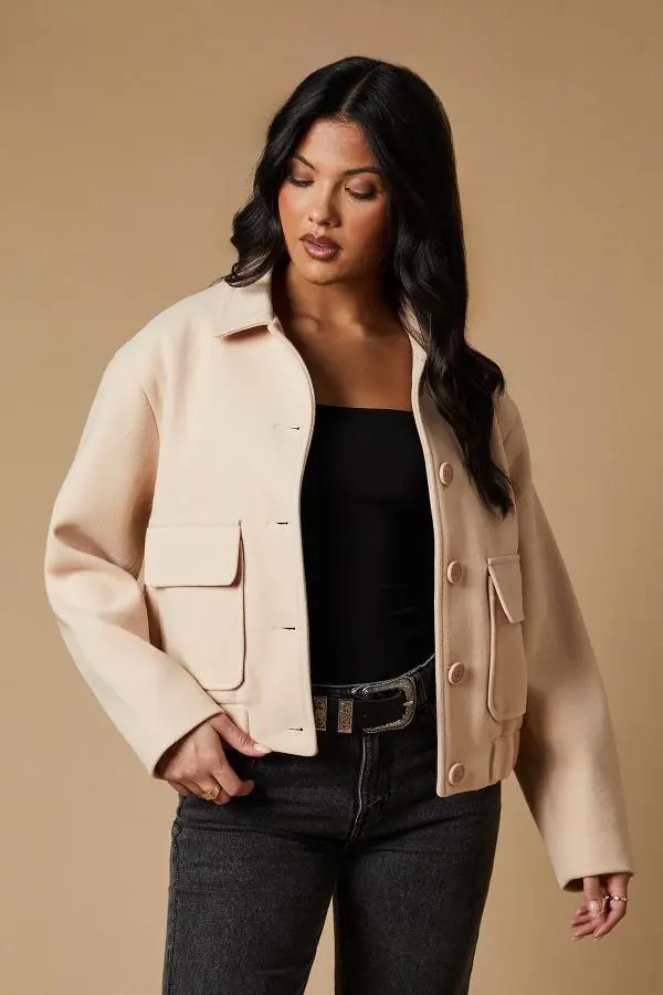 Faux Wool Bomber Jacket