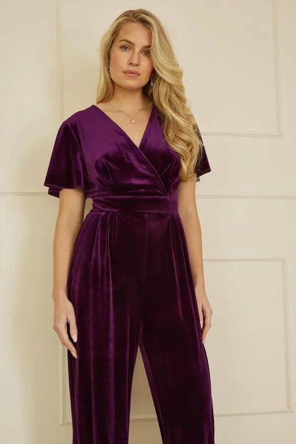 Purple Jumpsuit With Angel Sleeves