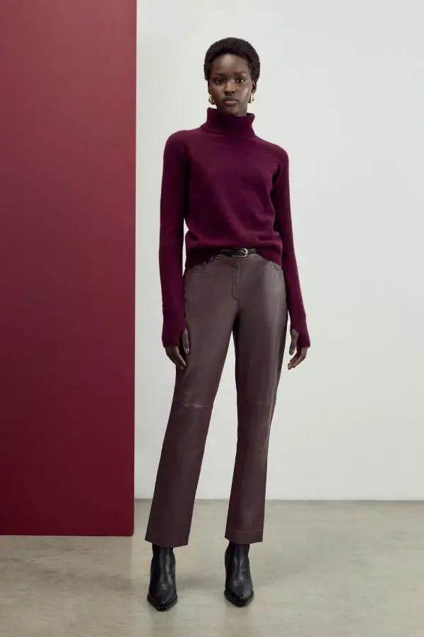 The Founder Leather Slim Leg Trousers