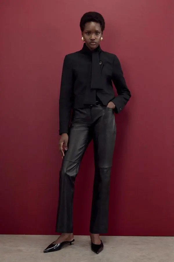 The Founder Leather Slim Leg Trousers