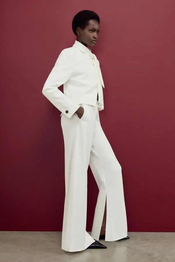 The Founder Compact Stretch Wide Leg Trouser