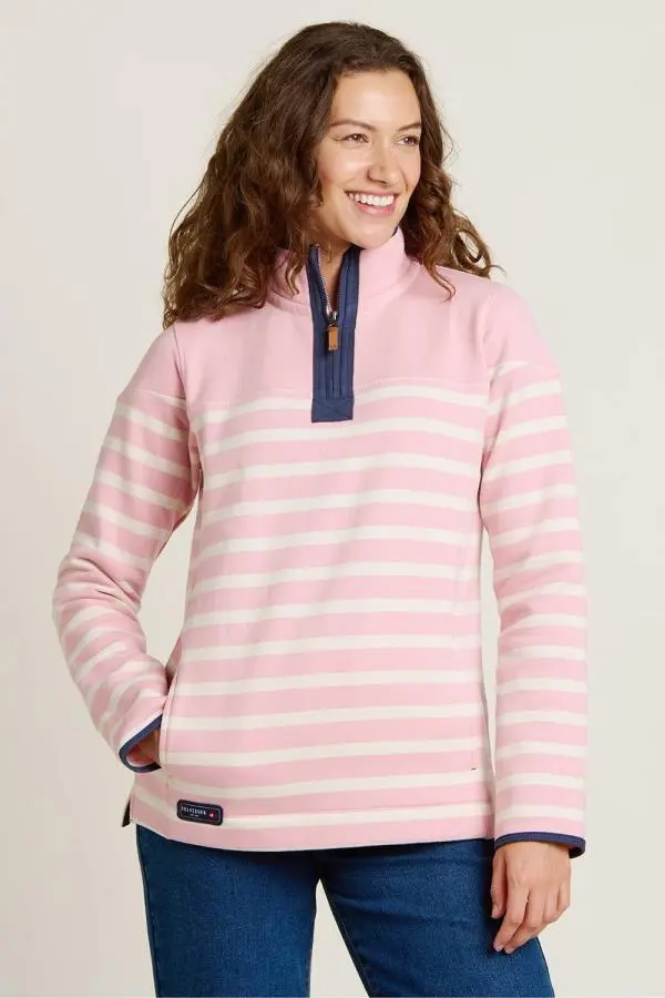 Pink Quarter Zip Sweatshirt