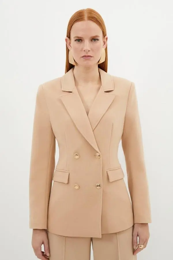 Petite Compact Essential Tailored Double Breasted Blazer