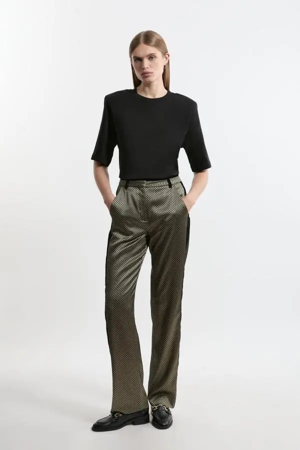 Tall Geo Jacquard Velvet Mix Tailored Trouser