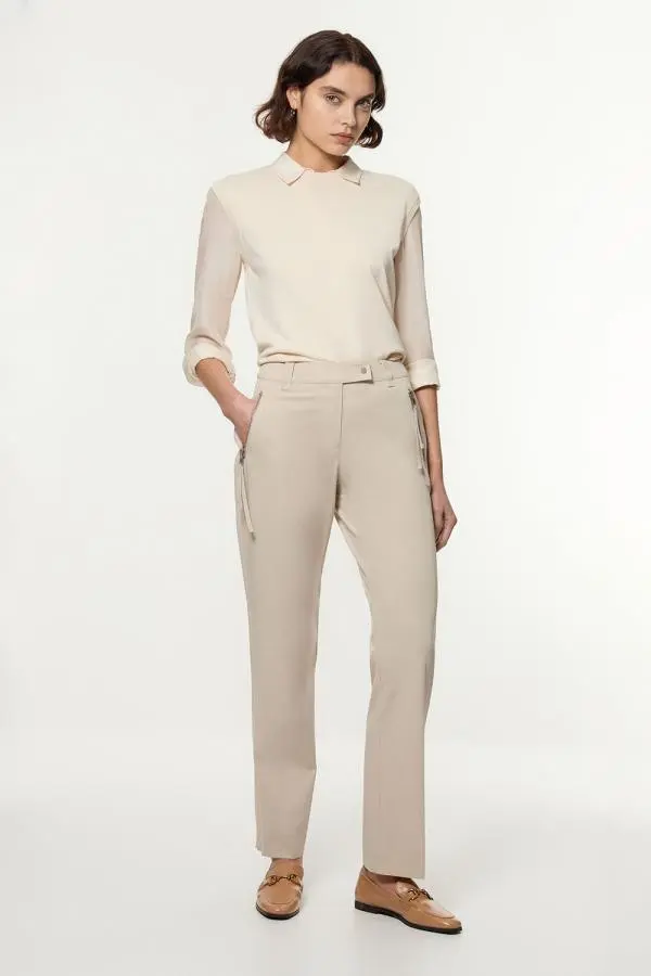 Tailored Viscose Zip Detail Trouser