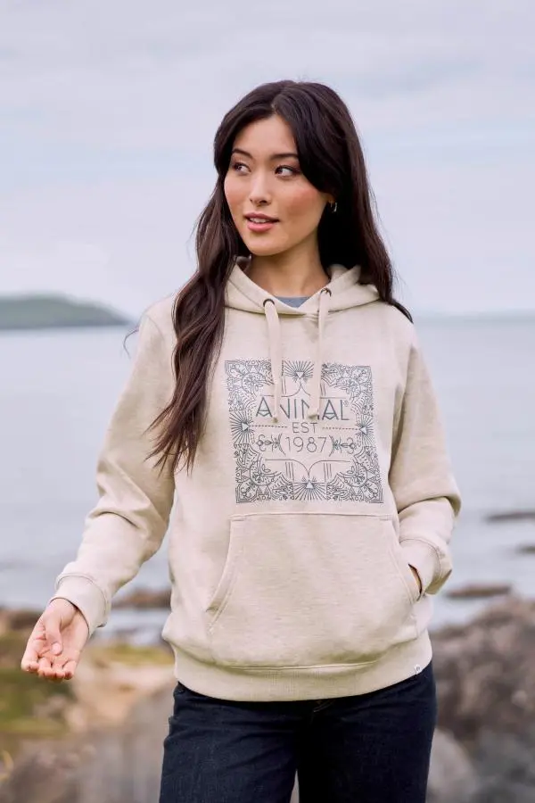 'Maya' Graphic Lightweight Front Pocket Drawstring Hood Cotton Hoodie