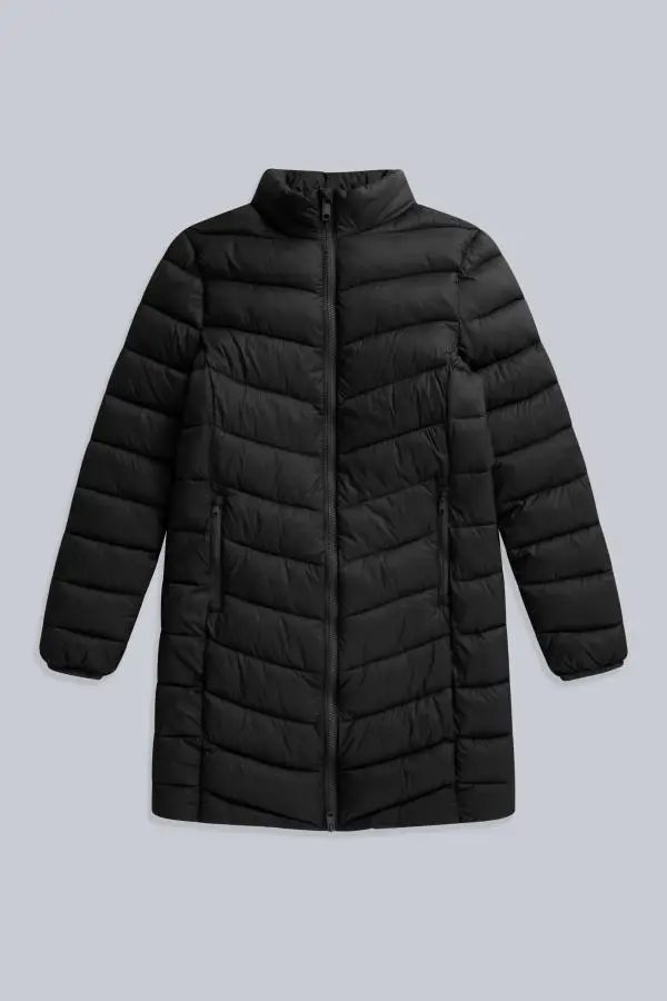 'Frankie' Water Resistant Cosy Hood Padded Snug Fit Longline Jacket