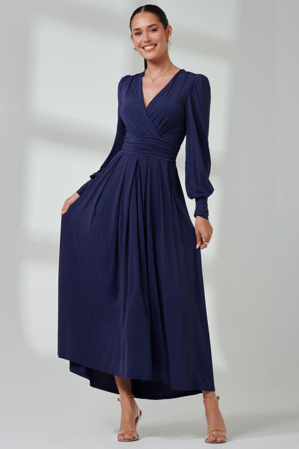 Long Sleeve Soft Silky Jersey Maxi Dress